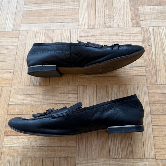 Franco Sarto Classic Black Leather Loafers - Picture 3 of 6